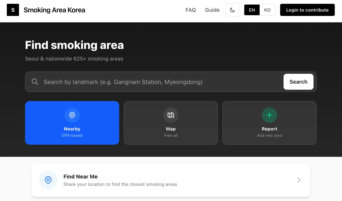 Finding Smoking Areas in Korea